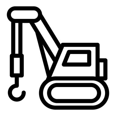Satır çizimi Araç simgesi illüstrasyon vinç kamyonu