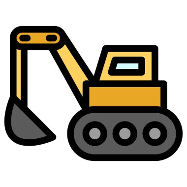 Renkli Araç simgesi illüstrasyon kazıcı arabası