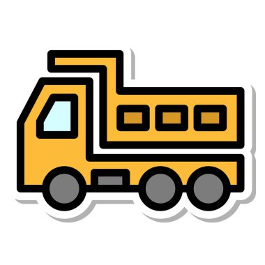 Etiketli Araç simgesi dökümü kamyonu