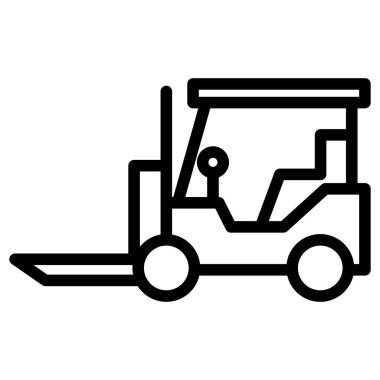 Satır çizimi Araç simgesi illüstrasyon forklifti
