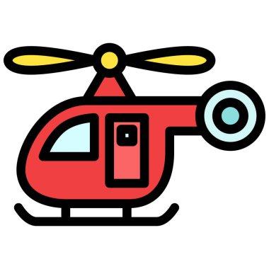 Renkli Araç simgesi resimli helikopter