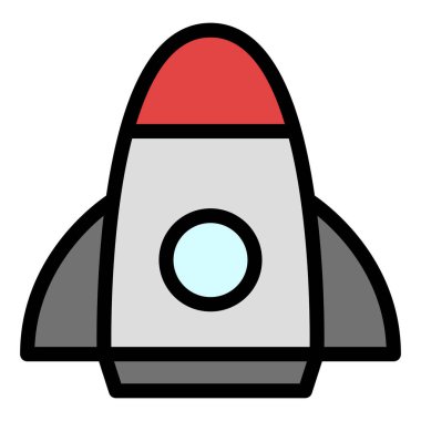 Renkli Araç simgesi resimli uzay roketi