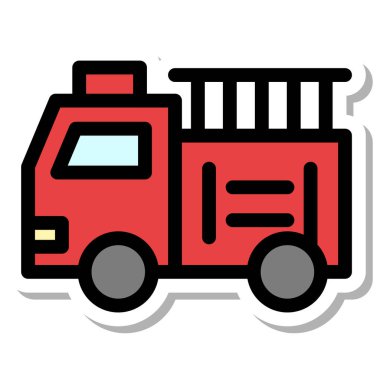 Etiket Araç simgesi illüstrasyon itfaiye aracı