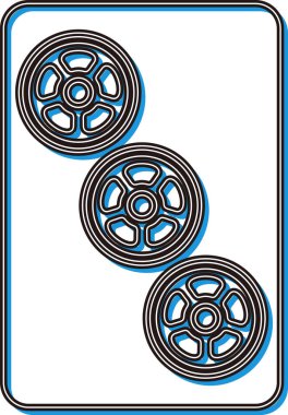 Heykel tarzı gölge mahjong fayans tek öge simgesi Santsutsu