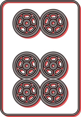 Heykel tarzı gölge mahjong fayans tek parça simgesi altı tüp