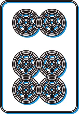 Heykel tarzı gölge mahjong fayans tek parça simgesi altı tüp