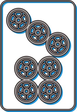 Heykel stili gölge mahjong fayans tek parça simge yedi tüp