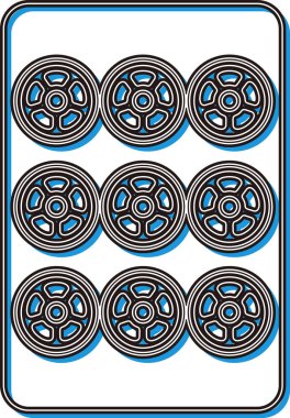 Heykel tarzı gölge mahjong fayans tek öge simgesi Kutsutsu