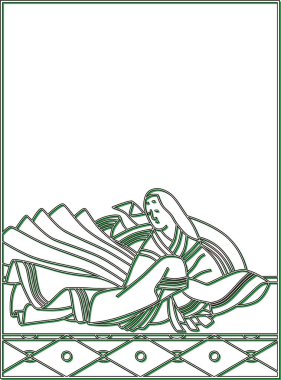 Renkli Gölge Hyakunin Isshu Taikenmonin Horikawa