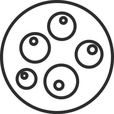 Çizgi çizimi mikroorganizma tek öge simgesi Volvox