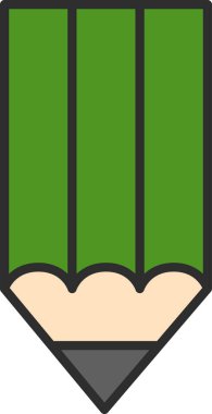 Renkli öğretim malzemeleriyle ilgili tek öge simgesi kalem