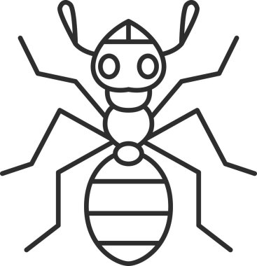 Renkli mini böcek tek öge simgesi karınca