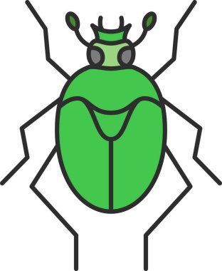 Tek renk mini böcek simgesi Kanabun