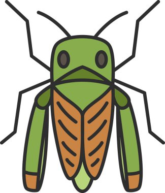 Renkli küçük böcek simgesi Tonosama çekirgesi