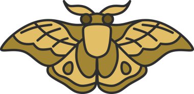 Renkli mini böcek tek öge simgesi güvesi