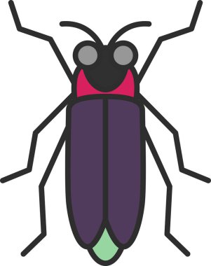 Tek renk mini böcek ikonu ateşböceği