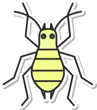 Çıkartma mini böcek tek öge yaprak biti