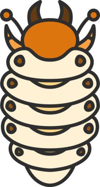 Renkli mini böcek ikon larvası