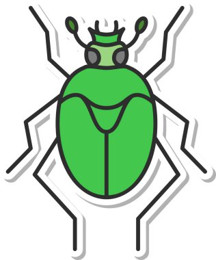 Tek etiket mini böcek simgesi Kanabun