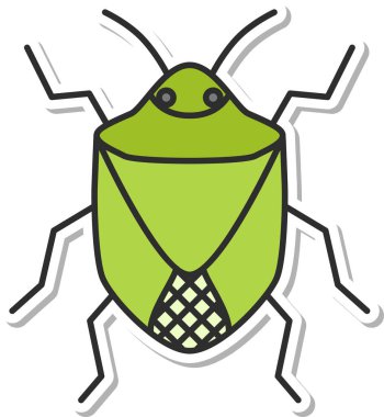 Çıkartma mini böcek tek öge simgesi koku böceği