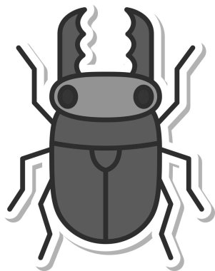 Tek etiket mini böcek simgesi geyik böceği