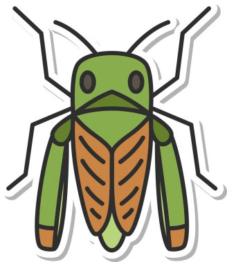 Çıkartma mini böcek tek öge simgesi Tonosama çekirgesi