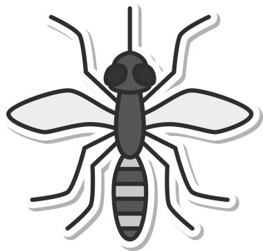 Çıkartmalı mini böcek simgesi simgesi sivrisinek