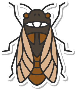 Çıkartma mini böcek tek öge simgesi ağustos böceği