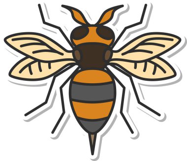 Çıkartmalı mini böcek. Tek simge arısı.