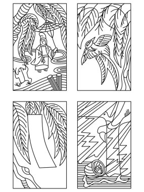 Kasım çizgisi Hanafuda simgesi çiziyor
