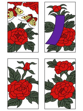 Haziran rengi Hanafuda simgesi seti