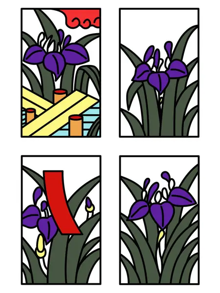 Basit Hanafuda simgesi setini renklendirebilir