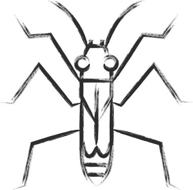 Fırçayla çizilmiş mini böcek. Tek simge su yürüyücüsü.