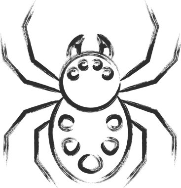 Fırça desenli mini böcek ikon zıplayan örümcek