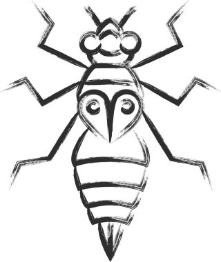 Tek fırçayla çizilmiş mini böcek simgesi Yago