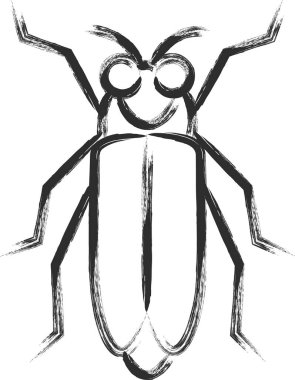 Fırçayla çizilmiş mini böcek tek simge ateşböceği