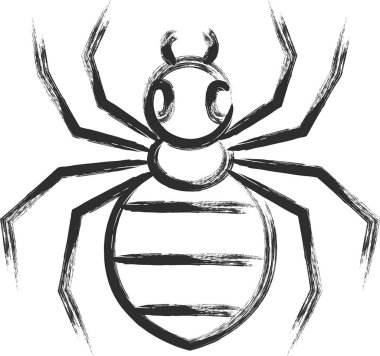 Fırça desenli mini böcek tek simge örümceği