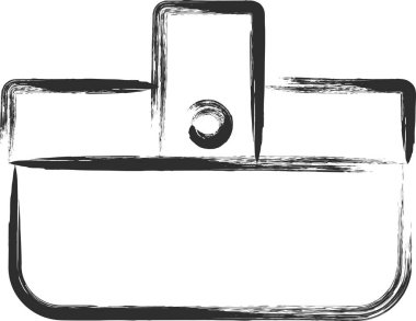 Fırça yazma materyali karatahta silgisiyle ilgili tek öge simgesi