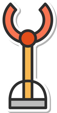 Çıkartma istasyonu bağlantılı tek öge simgesi sihirli el