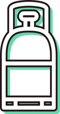 Renkli gölge çalışma aracı tek öge simge gaz silindiri