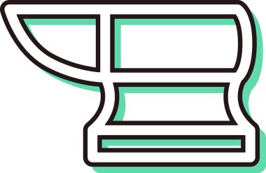 Renk gölge çalışma aracı Tek öge simgesi örs