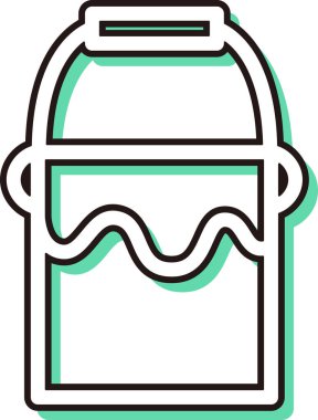 Renkli gölge çalışma aracı tek simge boya kovası