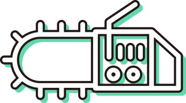 Renkli gölge çalışma aracı tek öge simgesi elektrikli testere