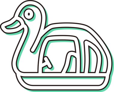 Renkli gölge araç simgesi resimli ördek teknesi