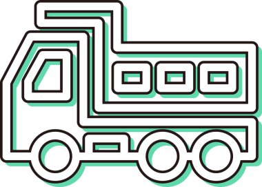 Renkli gölge araç simgesi dökümü kamyonu