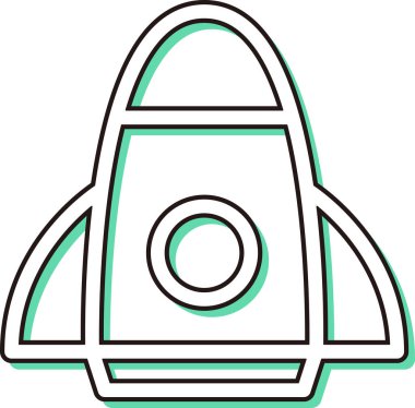 Renkli gölge araç simgesi resimli uzay roketi