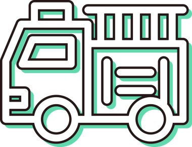 Renkli gölge araç simgesi resimli itfaiye aracı