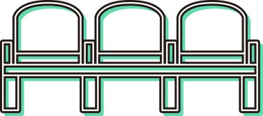 Renk Gölgesi İstasyonu ikon illüstrasyon kürsüsü