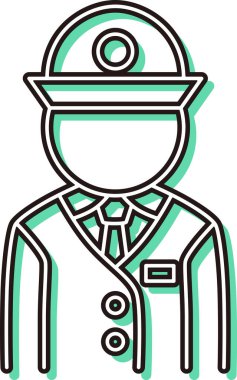 Renk Gölgesi İstasyonu ikon illüstrasyon personeli