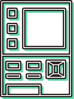 Renk Gölgesi İstasyonu ile ilgili simge illüstrasyon bilet otomatı